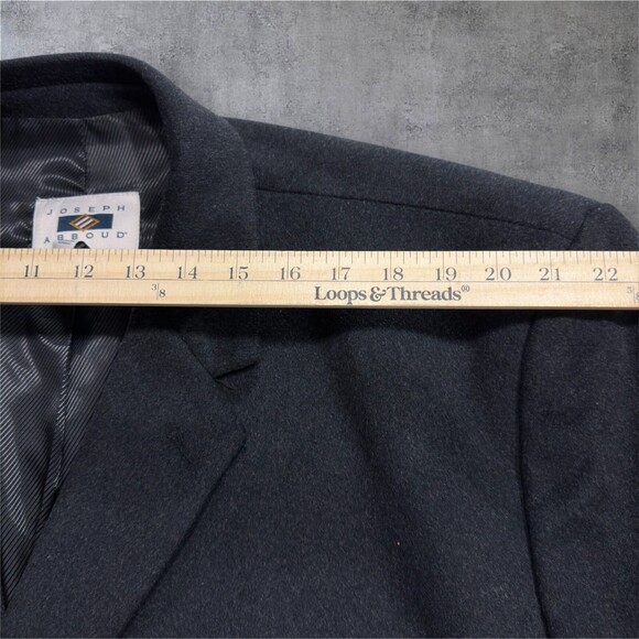 JOSEPH ABBOUD Men's 56R Wool Blend Overcoat Charcoal Gray Coat - Picture 6 of 14